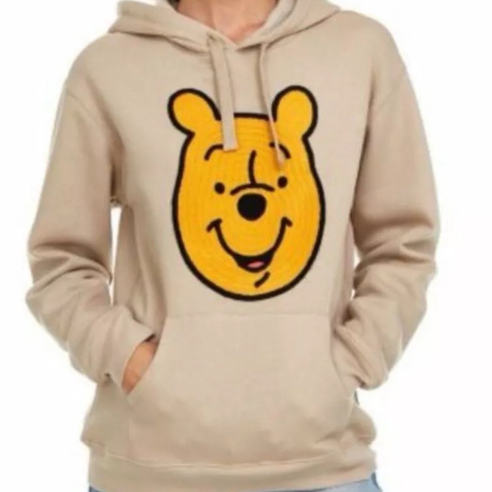 Disney Winnie the Pooh Embroidered Women’s Pullover Hoodie Sand -XL Comfy